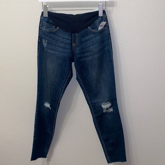 Jessica Simpson‎ Maternity Jeans Skinny Ankle distressed Size Small Blue casual - Picture 1 of 9